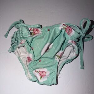 Swoon Baby Clothing Green Floral With Bows Baby Girl Swim Bottoms Size 3T
